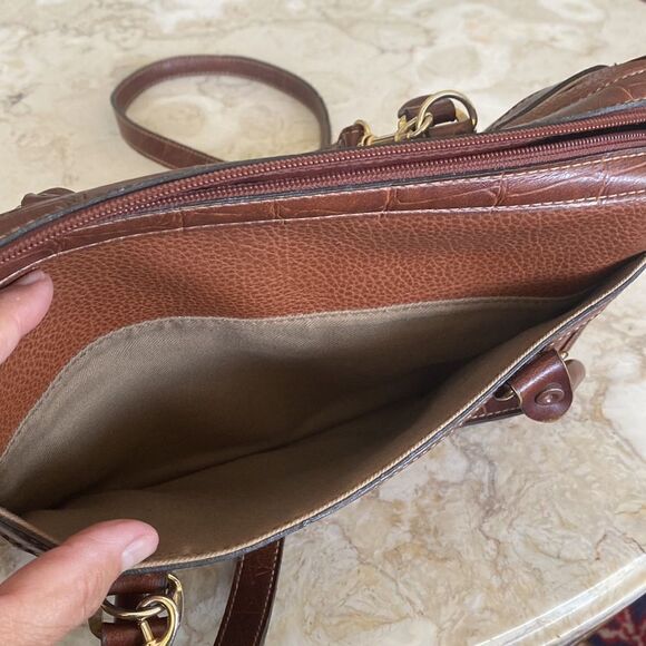 Vintage Carryland USA Brown Leather Satchel Convertible Shoulder Bag - Picture 12 of 12